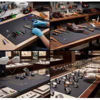 Covoras tip suprafata de lucru sau prezentare bijuteri/ceasuri, 90x45 cm, gri, antiderapant