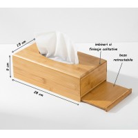 Cutie pentru servetele, din bambus, 28x15x9 cm