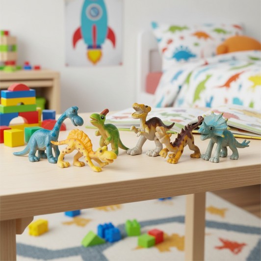 Set 6 figurine dinozauri, modele diferite, 6 cm, plastic