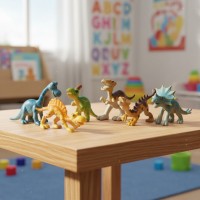 Set 6 figurine dinozauri, modele diferite, 6 cm, plastic