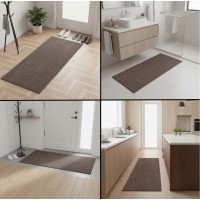 Covor tip mocheta, maro, 100x45 cm, pentru hol, bucatarie, baie sau balcon