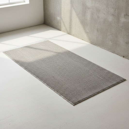 Covor tip mocheta, gri, 110x45 cm, pentru hol, bucatarie, living, intrare sau alte spatii interioare