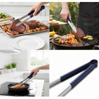 Cleste servire, otel inoxidabil, maner silicon, 40 cm