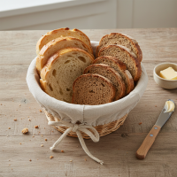 Cos paine, din rachita, husa din bumbac detasabila, 18x8 cm