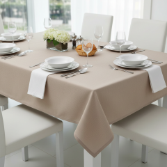 Fata de masa, material textil, bumbac/poliester, 180x140 cm, bej, stil modern, minimalist Fata de masa, material textil, bumbac/poliester, 180x140 cm, bej, stil modern, minimalist