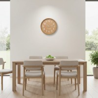 Ceas decorativ de perete, aspect modern, Ø 40 cm, bej, pentru living, bucatarie, birou sau dormitor