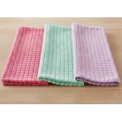 Set 3 prosoape de bucatarie, microfibra, multicolor, 60x35 cm