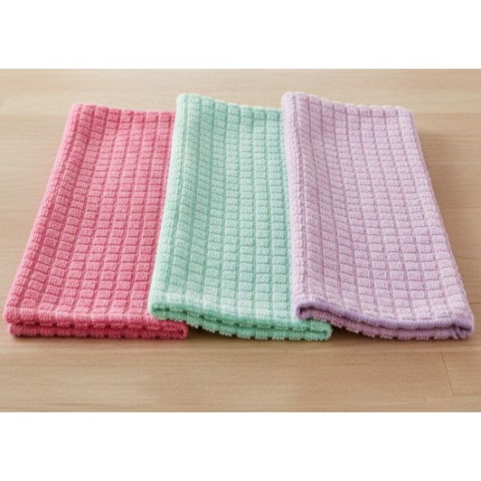 Set 3 prosoape de bucatarie, microfibra, multicolor, 60x35 cm