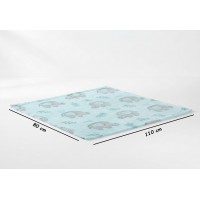 Paturica pentru bebelusi, material pufos, model cu elefanti, 110 x 80 cm