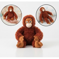 Maimutica de plus, moale si pufoasa, maro, 18 cm, 12 luni + Maimutica de plus, moale si pufoasa, maro, 18 cm, 12 luni +