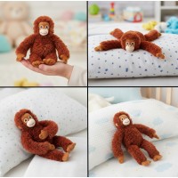 Maimutica de plus, moale si pufoasa, maro, 18 cm, 12 luni + Maimutica de plus, moale si pufoasa, maro, 18 cm, 12 luni +