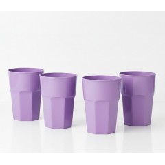 Set 4 pahare din plastic dur, reutilizabile, mov, 330 ml Set 4 pahare din plastic dur, reutilizabile, mov, 330 ml