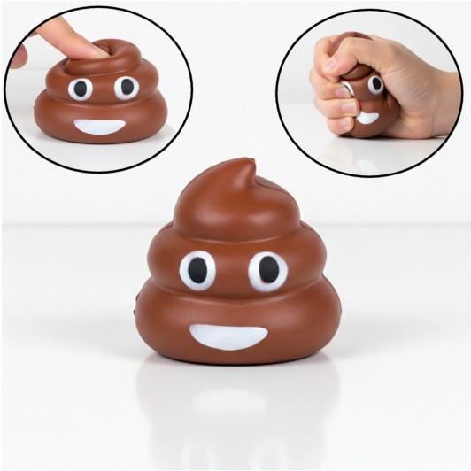 Jucarie antistres, squishy poop, spuma foarte flexibila, 8x8 cm, revine rapid la forma initiala