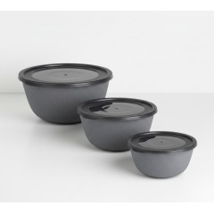 Set 3 boluri din plastic, capac etans, 0.5/1/2 Litri, pentru depozitarea si servirea alimentelor