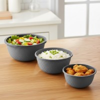 Set 3 boluri din plastic, capac etans, 0.5/1/2 Litri, pentru depozitarea si servirea alimentelor Set 3 boluri din plastic, capac etans, 0.5/1/2 Litri, pentru depozitarea si servirea alimentelor