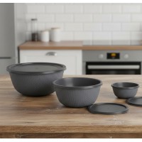 Set 3 boluri din plastic, capac etans, 0.5/1/2 Litri, pentru depozitarea si servirea alimentelor Set 3 boluri din plastic, capac etans, 0.5/1/2 Litri, pentru depozitarea si servirea alimentelor