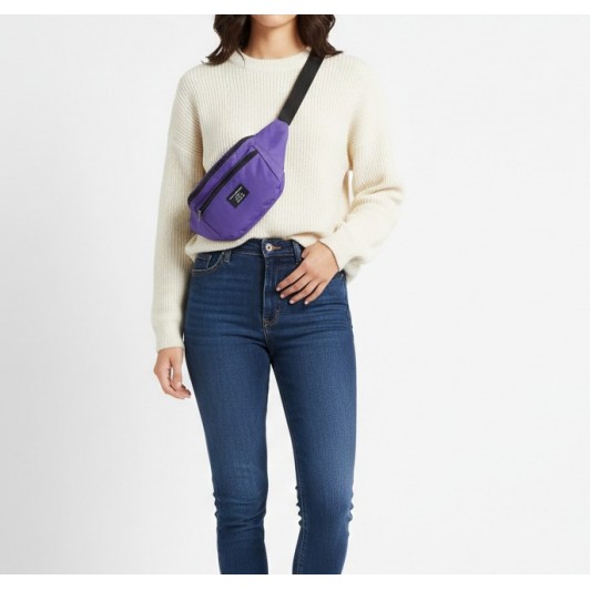 Borseta mov, crossbody, curea reglabila, 2 buzunare