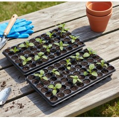 Set 2 buc tava rasaduri, 60 alveole germinatoare, 51x32x5 cm, pentru flori, legume si fructe