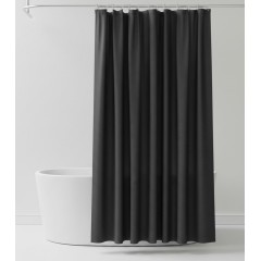 Perdea de dus cu 12 inele plastic incluse, impermeabila si rezistenta, 180x200 cm, peva, negru