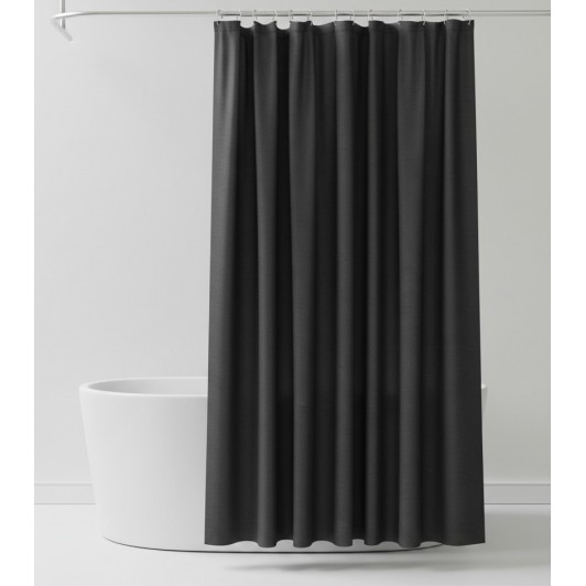 Perdea de dus cu 12 inele plastic incluse, impermeabila si rezistenta, 180x200 cm, peva, negru