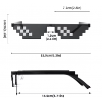 Ochelari haiosi, deghizare petreceri, Thug Life Deal WIth It, pixelati, 6 puncte
