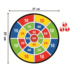 Set de darts cu 3 mingi cu scai, diametrul 37 cm, pliabil si portabil