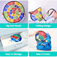 Set de darts cu 3 mingi cu scai, diametrul 37 cm, pliabil si portabil