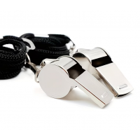 Set 2 buc fluier metalic cu snur negru, pentru antrenamente sportive sau activitati scolare