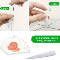 Set 3 umbrele protectie alimente, pliabile, protejeaza alimentele de muste si insecte, 60x40x40 cm