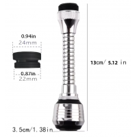 Extensor de robinet rotativ 360°, doua moduri de pulverizare (Puternic/Jet), ABS durabil
