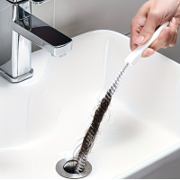 Spirala metalica, flexibila, tip perie, pentru curatarea sifoanelor de scurgere sau a tevilor, 50 cm