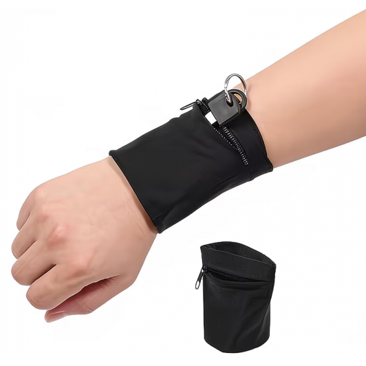 Borseta sport tip husa pentru mana, neagra, 10 x 10 cm