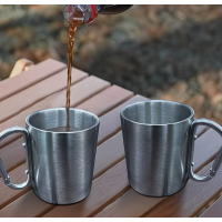 Cana portabila, metalica, maner practic tip carlig carabinier, pentru drumetii, camping sau pescuit