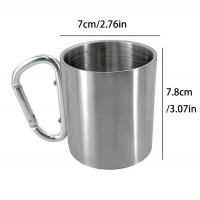 Cana portabila, metalica, maner practic tip carlig carabinier, pentru drumetii, camping sau pescuit