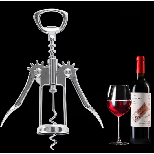 Tirbuson din aliaj de zinc, multifunctional cu 2 capete, pentru sticle de vin si bere