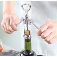 Tirbuson din aliaj de zinc, multifunctional cu 2 capete, pentru sticle de vin si bere