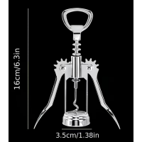Tirbuson din aliaj de zinc, multifunctional cu 2 capete, pentru sticle de vin si bere