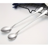 Set 3 buc lingurita lunga, inox, 20 cm, pentru cocktailuri, desert sau bauturi in pahare inalte