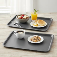 Set 2 tavi, plastic dur, 37x29 cm, gri
