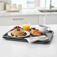Set 2 tavi, plastic dur, 37x29 cm, gri