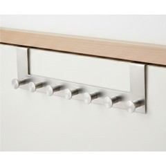 Cuier INOX, pentru usa, 7 carlige rotunde, 40 cm
