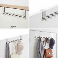 Cuier INOX, pentru usa, 7 carlige rotunde, 40 cm