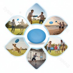 Disc frisbee albastru, din plastic, 20 cm