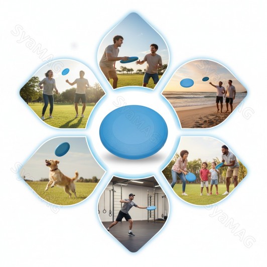 Disc frisbee albastru, din plastic, 20 cm
