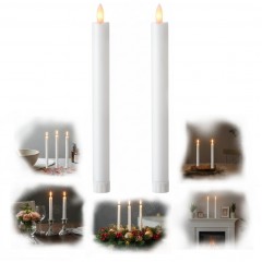 Set 2 buc lumanari cu LED, flacara realista palpaitoare, 26x2 cm