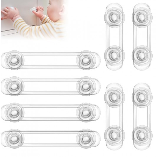 Set 7 sigurante universale, protectie copii, pentru usi dulap si sertare, sistem de blocare mobilier Set 7 sigurante universale, protectie copii, pentru usi dulap si sertare, sistem de blocare mobilier