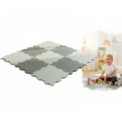 Covor din spuma, puzzle gri verzui, 9 piese, 93x93 cm