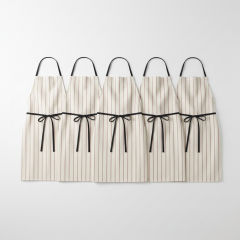 Set 5 buc sort din bumbac, 85x65 cm, crem dungi, utilizare Horeca, pentru restaurante sau cafenele