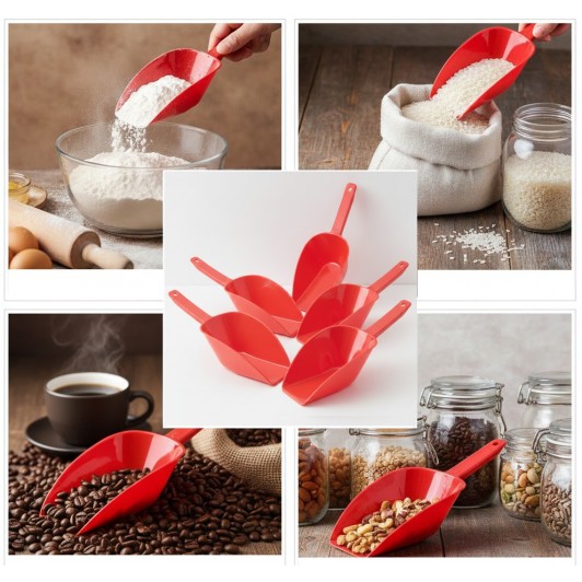 Set 5 buc scafa mare, 31x12x7 cm, manipulare si portionare, faina, orez, cafea, sare, alune, seminte