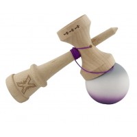 Kendama X Originala, Profesionala, Rubber Grip, Cupe Mari KING SIZE V3, Alb/Mov